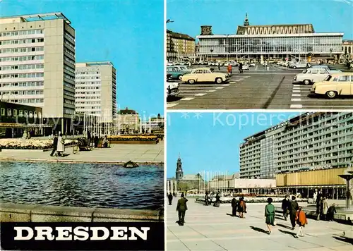 AK / Ansichtskarte Dresden_Elbe Interhotels Prager Strasse Kulturpalast Wohnzeile Prager Strasse 