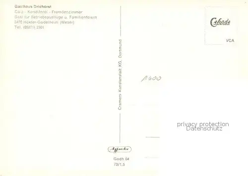 AK / Ansichtskarte Godelheim Gasthaus Driehorst Festsaal Godelheim
