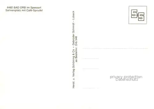 AK / Ansichtskarte Bad_Orb Salinenplatz mit Cafe Sprudel Bad_Orb