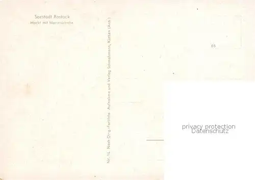 AK / Ansichtskarte Rostock Markt mit Marienkirche 