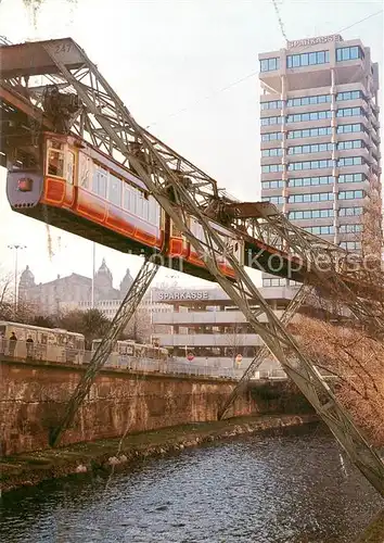 AK / Ansichtskarte Wuppertal Schwebebahn mit historischem Wagen Wuppertal