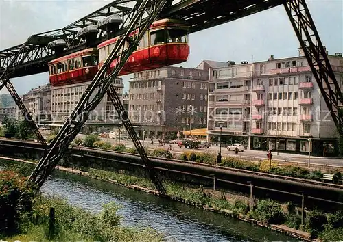 AK / Ansichtskarte Barmen_Wuppertal Schwebebahn an der Hoehne Barmen Wuppertal