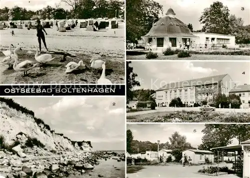 AK / Ansichtskarte Boltenhagen_Ostseebad Strand Steilkueste Pavillon mit Bar FDGB Erholungsheim Fritz Reuter Zeltplatz Boltenhagen_Ostseebad