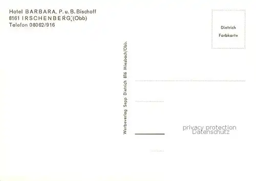 AK / Ansichtskarte Irschenberg Hotel Barbara Restaurant Irschenberg