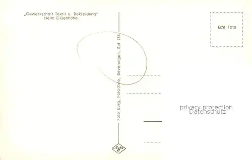 AK / Ansichtskarte Beverungen Heim Elisenhoehe der Gewerkschaft Textil und Bekleidung Beverungen