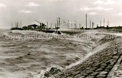 AK / Ansichtskarte Norddeich__Norden_Nordseebad Sturmflut 