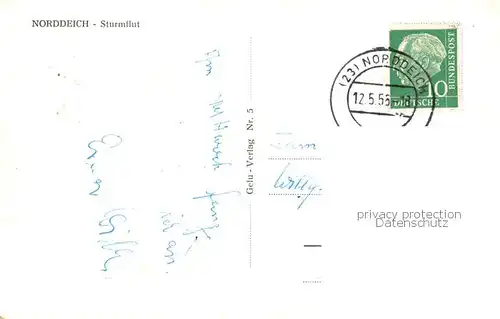AK / Ansichtskarte Norddeich__Norden_Nordseebad Sturmflut 