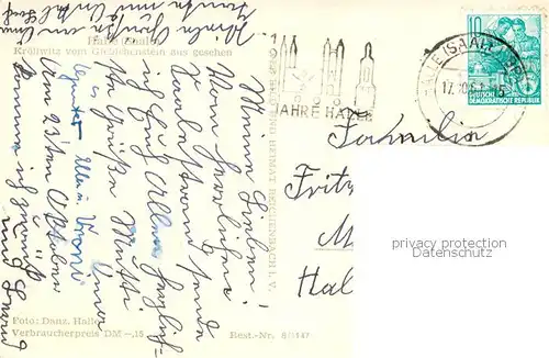 AK / Ansichtskarte Halle_Saale Kroellwitz vom Giebichenstein aus gesehen Halle_Saale