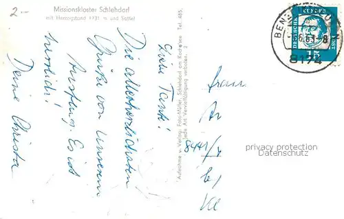 AK / Ansichtskarte Schlehdorf Missions Kloster Schlehdorf mit Herzogstand und Sattel Schlehdorf