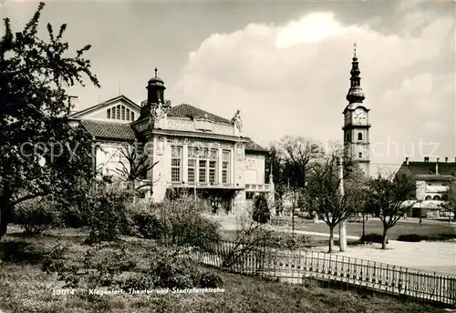 AK / Ansichtskarte Klagenfurt_Woerthersee_AT Theater und Stadtpfarrkirche 
