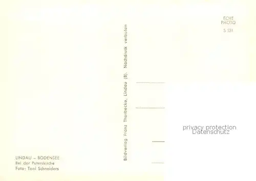 AK / Ansichtskarte Lindau_Bodensee Peterskirche Ortspartie Lindau Bodensee