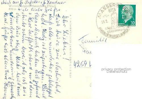 AK / Ansichtskarte Masserberg Aussichtsturm Winterpanorama Masserberg