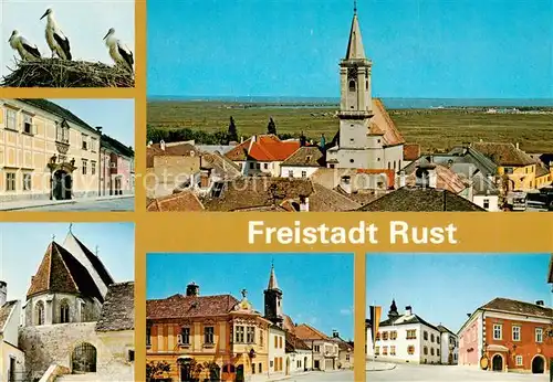 AK / Ansichtskarte Rust_Neusiedlersee_Burgenland Storchennest Hauptstrasse Fischerkirche Seeblick Hauptplatz Rathauskeller 