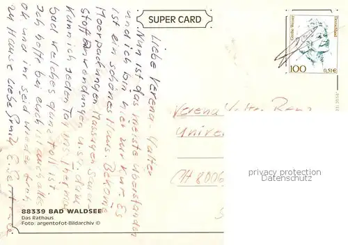 AK / Ansichtskarte Bad_Waldsee Rathaus Bad_Waldsee