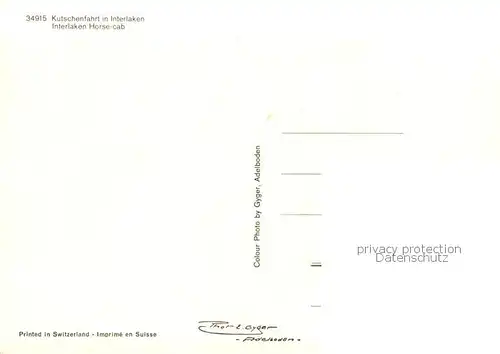AK / Ansichtskarte Interlaken_BE Kutschenfahrt Interlaken_BE