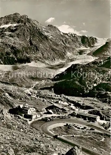 AK / Ansichtskarte Sustenpass_2262m_BE mit Steingletscher und Hotel Steingletscher 