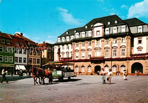 AK / Ansichtskarte Heidelberg_Neckar Rathaus und Pferdebahn Heidelberg Neckar