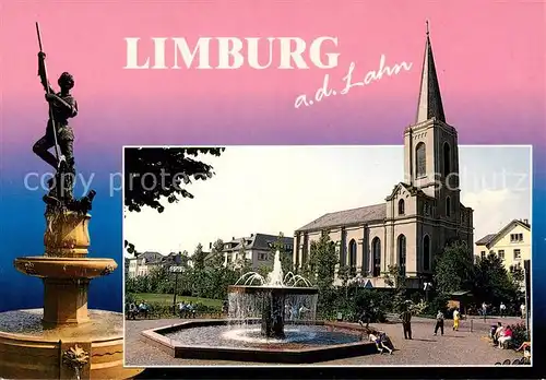 AK / Ansichtskarte Limburg_Lahn Brunnen Kirche Limburg_Lahn