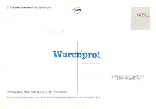 AK / Ansichtskarte Kaiserslautern Stiftskirche Kaiserslautern