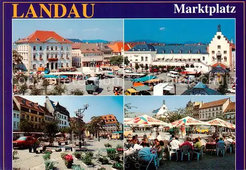 AK / Ansichtskarte Landau__Pfalz Wein und Gartenstadt Marktplatz 