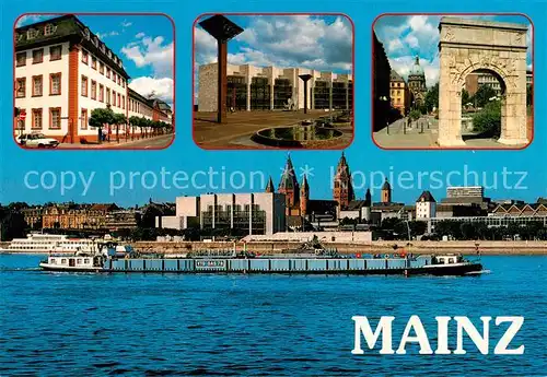 AK / Ansichtskarte Mainz__Rhein Teilansicht Universitaet Dom Rheinpartie Arkaden 