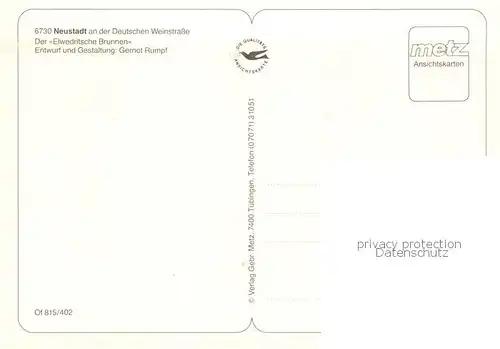 AK / Ansichtskarte Neustadt_Weinstrasse_Haardt Elwedritsche Brunnen Details 