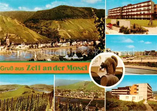 AK / Ansichtskarte Zell_Mosel Panorama Krankenhaus St Josef und die Marienburg Weinberge Zell_Mosel