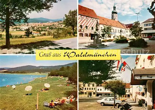 AK / Ansichtskarte  Waldmuenchen Panorama Badesee Liegewiese Ortszentrum Waldmuenchen