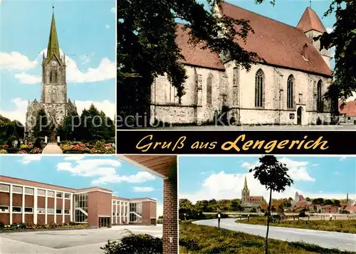 AK / Ansichtskarte 73834140 Lengerich_Emsl Kirche Schule Landstrasse Lengerich Emsl