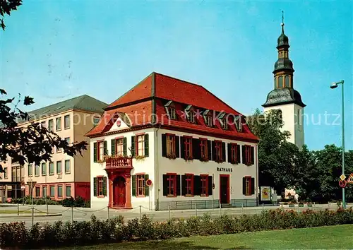 AK / Ansichtskarte  Lampertheim_Bergstrasse Rathaus und St Andreas Kirche Lampertheim_Bergstrasse