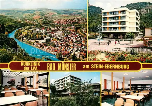 AK / Ansichtskarte Bad_Muenster_Stein_Ebernburg Fliegeraufnahme Kurklinik der LVA Speisesaal Bad_Muenster