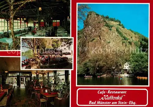 AK / Ansichtskarte Bad_Muenster_Stein_Ebernburg Cafe Restaurant Huttental Gastraeume Panorama Bad_Muenster