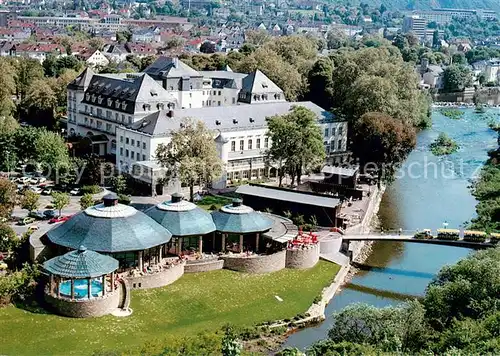AK / Ansichtskarte Bad_Kreuznach Nahepartie mit Crucenia Kurthermen und Steigenberger Hotel Kurhaus  Bad_Kreuznach