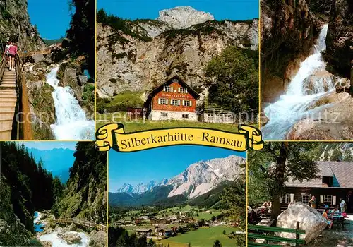 AK / Ansichtskarte Ramsau__Berchtesgaden Silberkarhuette Wasserfall Schutzhuette Panorama Terrasse 