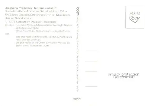 AK / Ansichtskarte Ramsau__Berchtesgaden Silberkarhuette Wasserfall Schutzhuette Panorama Terrasse 