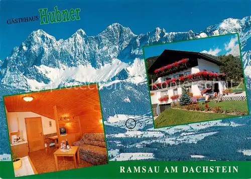 AK / Ansichtskarte Ramsau__Berchtesgaden Gaestehaus Hubner Zimmer Dachstein Panorama 
