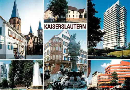 AK / Ansichtskarte Kaiserslautern Kirche Brunnen Rathaus Kaiserslautern