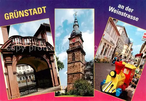 AK / Ansichtskarte Gruenstadt Eingangstor Turm Strassenpartie Gruenstadt