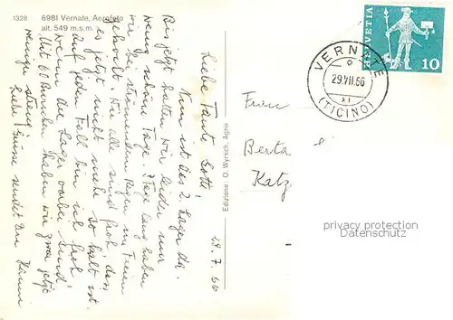 AK / Ansichtskarte Vernate_Lago_di_Lugano Fliegeraufnahme Vernate_Lago_di_Lugano