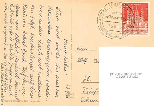 AK / Ansichtskarte Stuttgart Schillerplatz Stuttgart