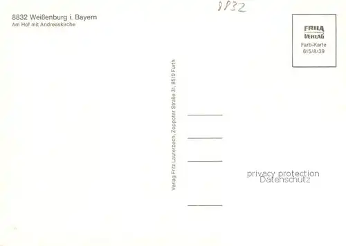 AK / Ansichtskarte Weissenburg__Bayern Am Hof mit Andreaskirche 