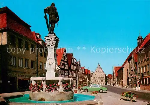 AK / Ansichtskarte Weissenburg__Bayern Kaiser Ludwig Brunnen Rathaus und Karmeliterkirche 