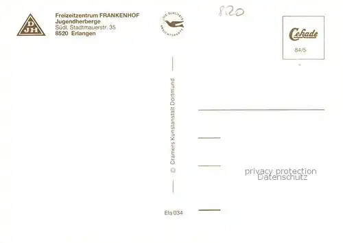 AK / Ansichtskarte Erlangen Freizeitzentrum Frankenhof Jugendherberge Aufenthaltsraum Erlangen