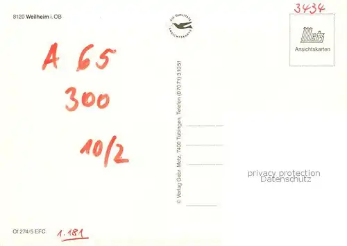 AK / Ansichtskarte Weilheim_Oberbayern Kirche Brunnen Ortspartien Weilheim Oberbayern