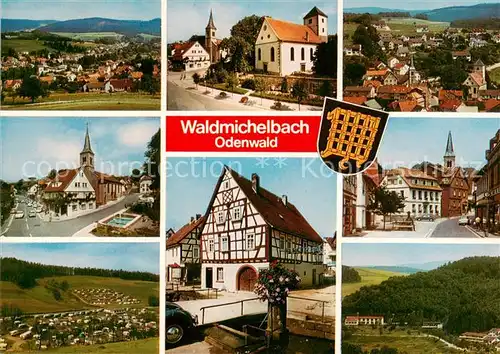 AK / Ansichtskarte Waldmichelbach Panorama Orts und Teilansichten Kirchen Fachwerkhaeuser Waldmichelbach