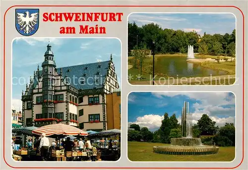 AK / Ansichtskarte Schweinfurt Rathaus mit Parkanlagen Schweinfurt