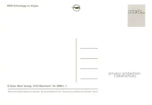 AK / Ansichtskarte Scheidegg_Allgaeu Strassenpartien Kirche Scheidegg Allgaeu