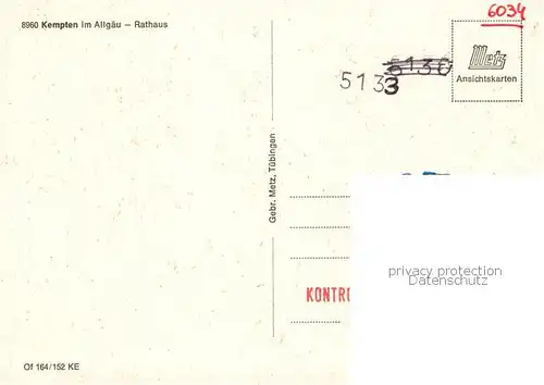 AK / Ansichtskarte Kempten_Allgaeu Rathaus Kempten Allgaeu