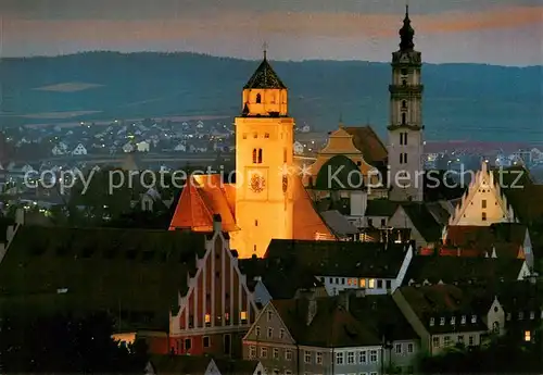 AK / Ansichtskarte Donauwoerth Beleuchtete Kirche Donauwoerth