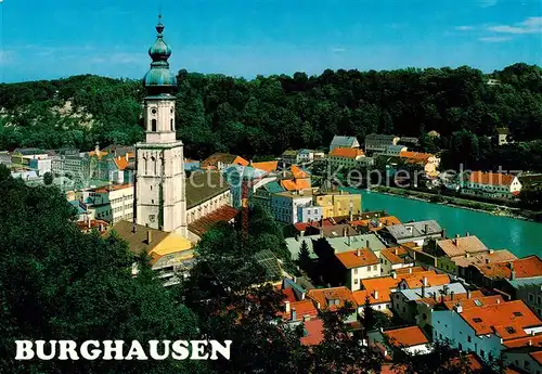 AK / Ansichtskarte Burghausen_Salzach Panorama Kirche Burghausen Salzach